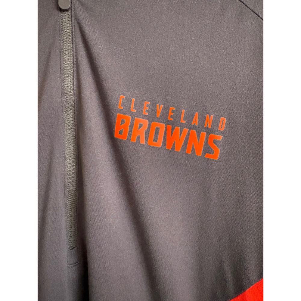 Fanatics Cleveland Browns Womens Brown Orange Quarter Zip Pullover Top Medium - Picture 10 of 10